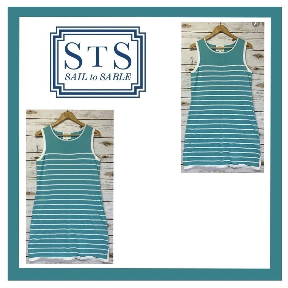 Sail to Sable Striped Knit Tank Shift Dress Size M